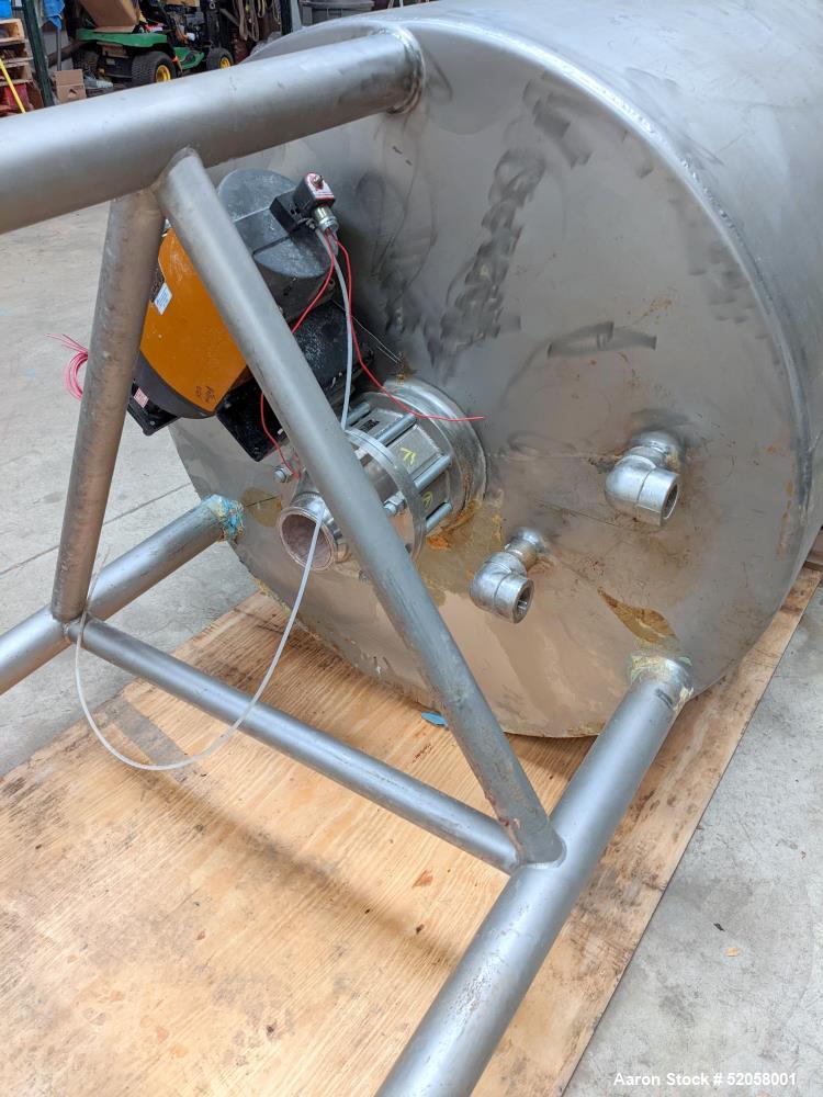 Used A&B Process Systems 500 Gallon Jacketed Tank, 304 Stainless Steel,