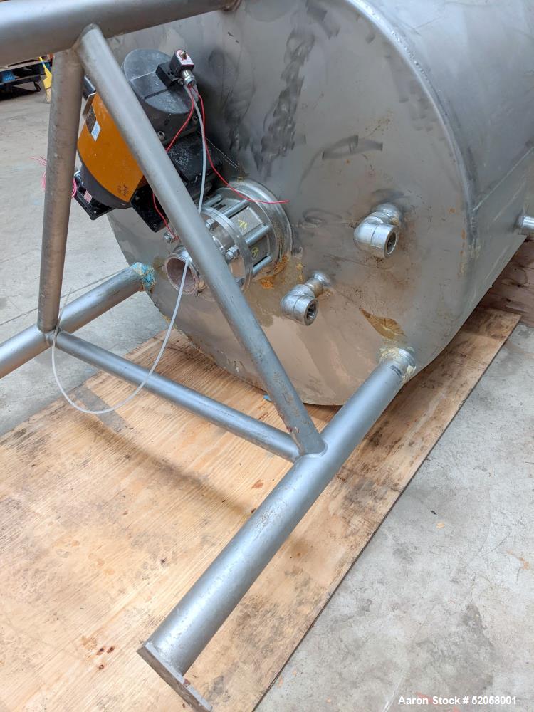 Used A&B Process Systems 500 Gallon Jacketed Tank, 304 Stainless Steel,