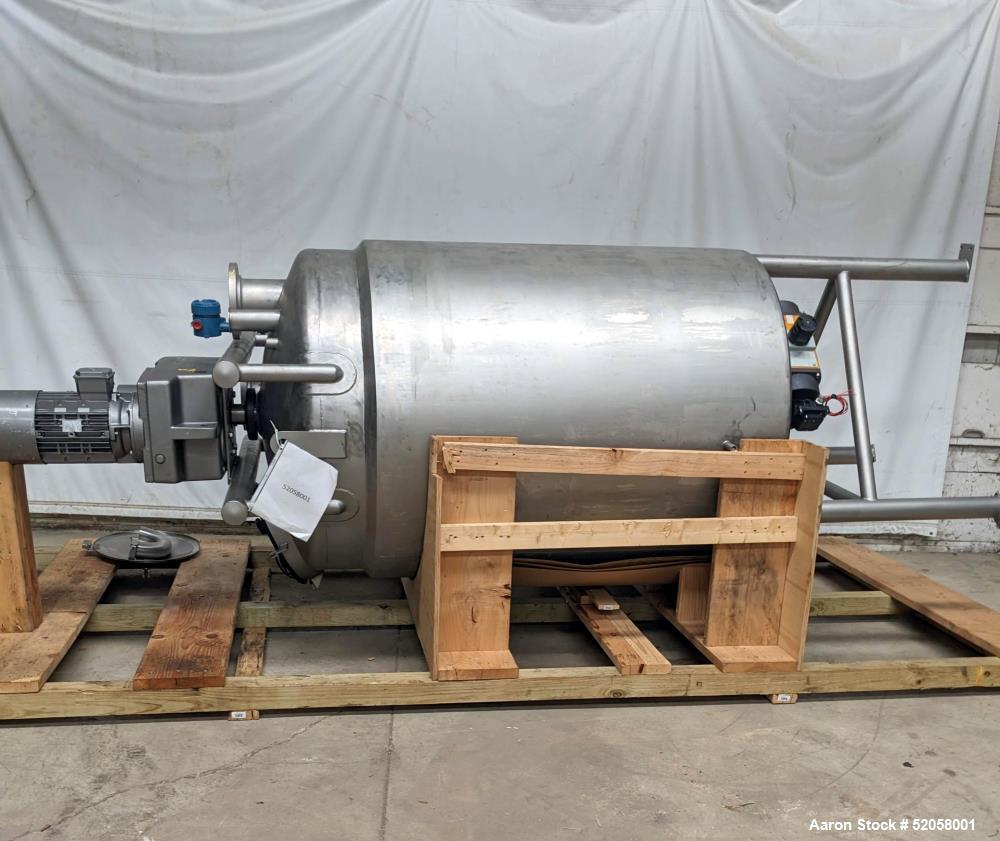 Used A&B Process Systems 500 Gallon Jacketed Tank, 304 Stainless Steel,