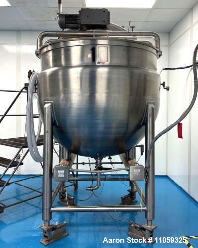 Used- 500 Gallon Sanitary, Self Contained Jacketed Mixing Kettle with Sweep/Scra