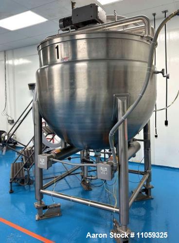 Used- 500 Gallon Sanitary, Self Contained Jacketed Mixing Kettle with Sweep/Scra