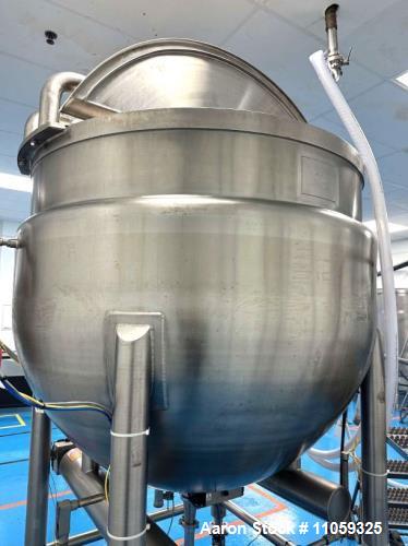 Used- 500 Gallon Sanitary, Self Contained Jacketed Mixing Kettle with Sweep/Scra