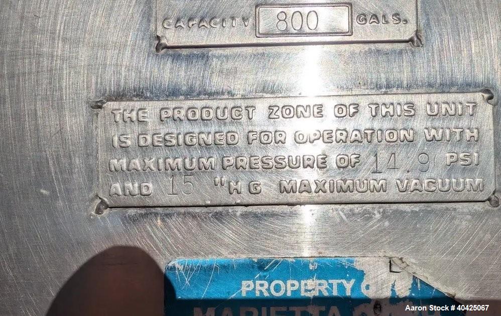 Used DCI 800 Gallon Twin Motion Kettle | 316 Stainless Steel | Jacketed | Dual Agitators | Dish Top & Bottom