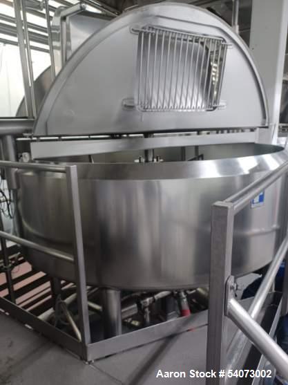 Used Feldmeier Cooker- Cooler Kettle, 650 Gallon, 316L Stainless steel Shell. 304 Stainless stee Jacket rated 150 psi @ 350 deg F. S/n N/A
