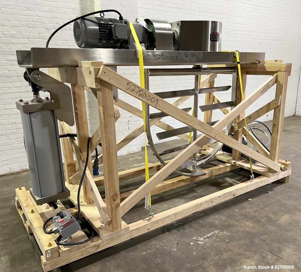 Used Lee Floor Mounted 500 Gallon Dual Motion Tilt Back Agitator Assembly, Model 9M, 316 Stainless Steel. Approximate 60" wide anchor style agitator. Inner bars approximate 25" long x 3" wide x 3/4" ...