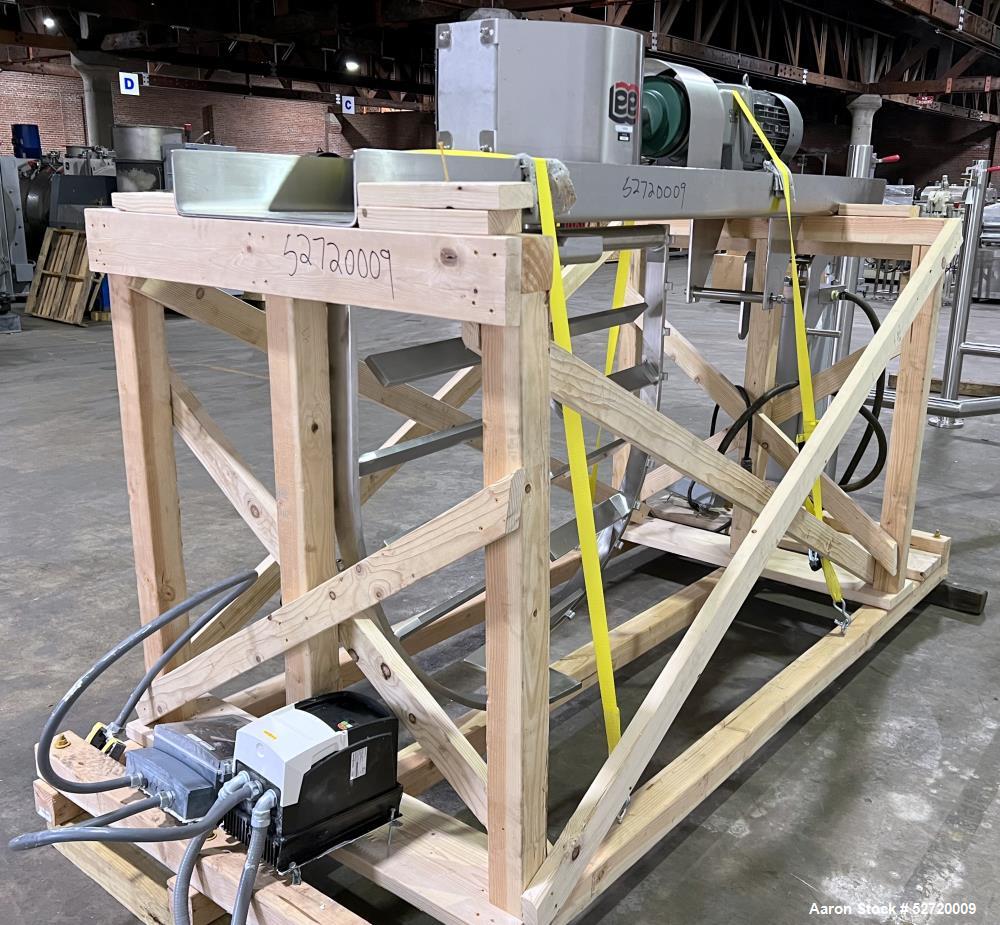 Used Lee Floor Mounted 500 Gallon Dual Motion Tilt Back Agitator Assembly, Model 9M, 316 Stainless Steel. Approximate 60" wide anchor style agitator. Inner bars approximate 25" long x 3" wide x 3/4" ...