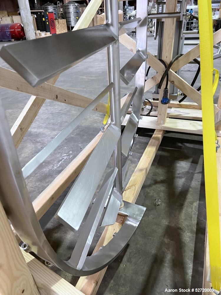 Used Lee Floor Mounted 500 Gallon Dual Motion Tilt Back Agitator Assembly, Model 9M, 316 Stainless Steel. Approximate 60" wide anchor style agitator. Inner bars approximate 25" long x 3" wide x 3/4" ...