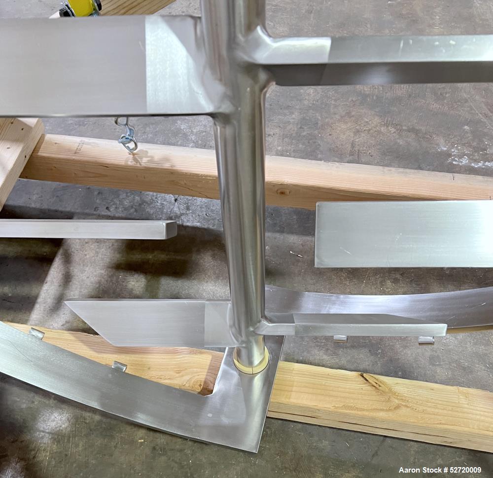 Used Lee Floor Mounted 500 Gallon Dual Motion Tilt Back Agitator Assembly, Model 9M, 316 Stainless Steel. Approximate 60" wide anchor style agitator. Inner bars approximate 25" long x 3" wide x 3/4" ...