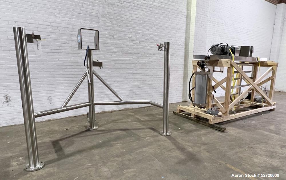 Used- Lee Floor Mounted 500 Gallon Dual Motion Tilt Back Agitator Assembly, Model 9M, 316 Stainless Steel. Approximate 60" w...