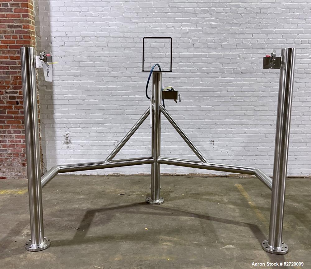 Used- Lee Floor Mounted 500 Gallon Dual Motion Tilt Back Agitator Assembly, Model 9M, 316 Stainless Steel. Approximate 60" w...