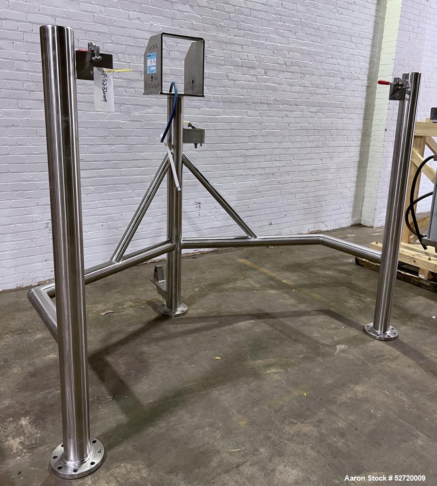 Used Lee Floor Mounted 500 Gallon Dual Motion Tilt Back Agitator Assembly, Model 9M, 316 Stainless Steel. Approximate 60" wide anchor style agitator. Inner bars approximate 25" long x 3" wide x 3/4" ...