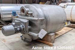 Used- A&B Process Systems 500 Gallon Jacketed Tank / Chocolate Melter, 304 Stainless Steel, Vertical. Approximate 48" diamet...