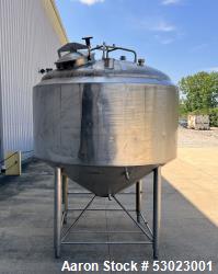 Used- APV Crepaco Stainless Steel Jacketed Kettle, Approximate 600 Gallon, 304 Stainless Steel, Vertical. Approximate 66" di...