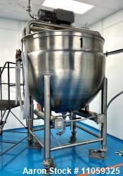 Used- 500 Gallon Sanitary, Self Contained Jacketed Mixing Kettle with Sweep/Scra