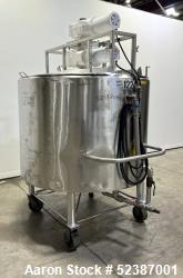 Used- Crepaco Jacketed Mix Kettle, Stainless Steel, Model B, Approximately 500 Gallons. Flat top with agitator bridge and (2...