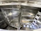 Used Crepaco Jacketed Mix Kettle, Stainless Steel, Model B, Approximately 500 Gallons. Flat top with agitator bridge and (2) 1/3 hinged covers, slight coned bottom. Approximately 60