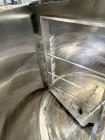 Used- Crepaco Jacketed Mix Kettle, Stainless Steel, Model B, Approximately 500 Gallons. Flat top with agitator bridge and (2...