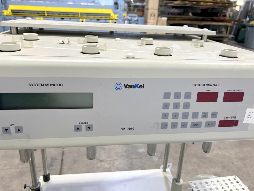 Used- VanKel Lab Equipment, Model 10-0700. VK 7010 apparatus set up for  8 (4+4) spindles, (8) 3-1/2" diameter vessels (requ...