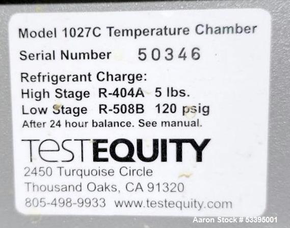 Test Equity Temperature Chamber, Model 1027C.