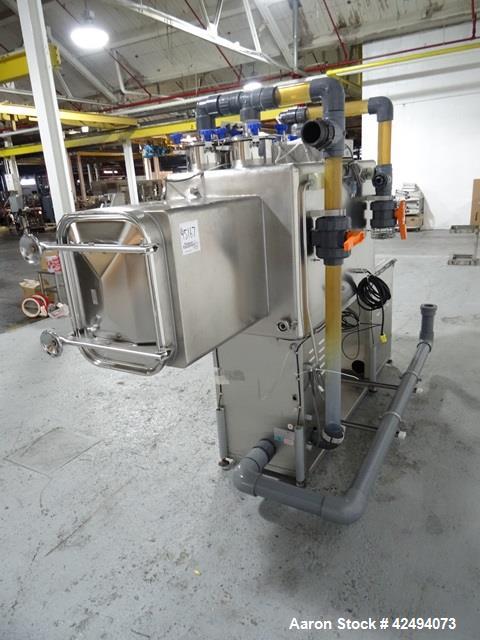 Used IsoTech Design Isolator, Model 150PROTECT. Stainless steel construction, 48" wide x 30" deep x 28" high chamber, single sided, (3) gloves, 20" x 20" x 24" long anti chamber with glove, end mount...