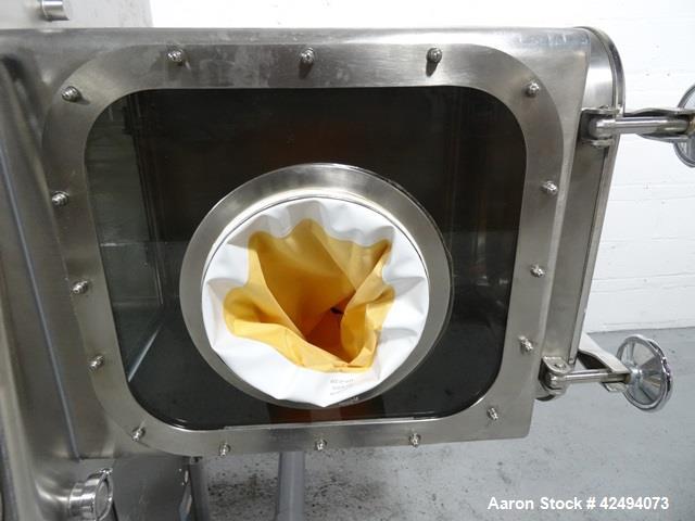 Used IsoTech Design Isolator, Model 150PROTECT. Stainless steel construction, 48" wide x 30" deep x 28" high chamber, single sided, (3) gloves, 20" x 20" x 24" long anti chamber with glove, end mount...