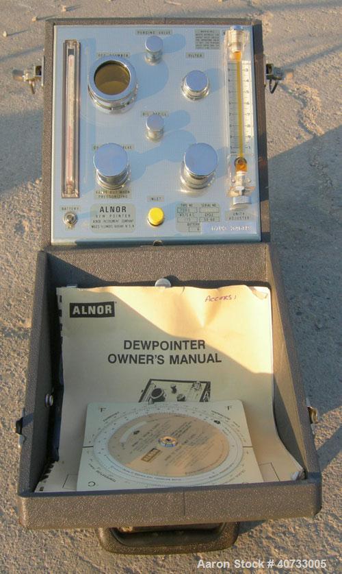 Used Alnor Dew Pointer, type 7000 U.  Max measuring limits from 10 degrees below room temperature to -80 degrees F.  115 volt, 50-60 cycle.  No power cord.