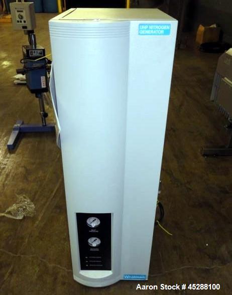 Used Whatmann UHP Nitrogen Generator, Model 76-94. 60# Minimum inlet pressure, 125 psi maximum outlet pressure, 60-100 f temp range, 120 volt, serial# E1399.