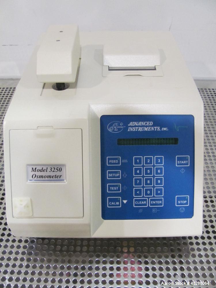 Used- Advanced Instruments Osmometer, Model 3250. Sample volume 200 to 250µL, sample capacity single sample, readout 20-char...