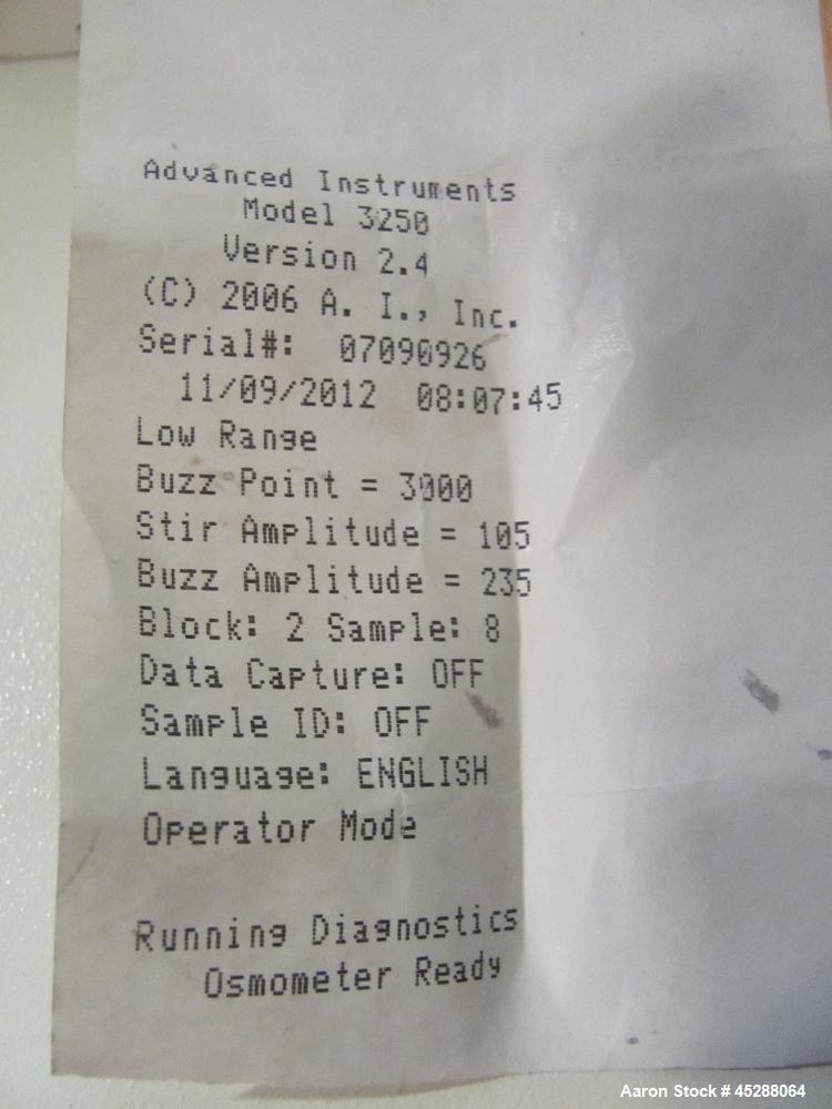 Used Advanced Instruments Osmometer, Model 3250.