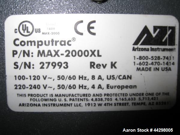Used Arizona Instrument Computrax Max-2000 Moisture Analyzer