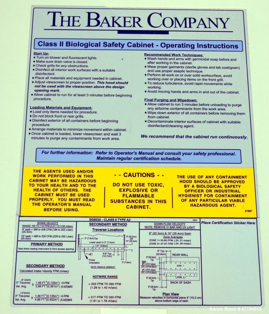 Used The Baker Company SterilGard III Advance Class II Biological Safety Cabine