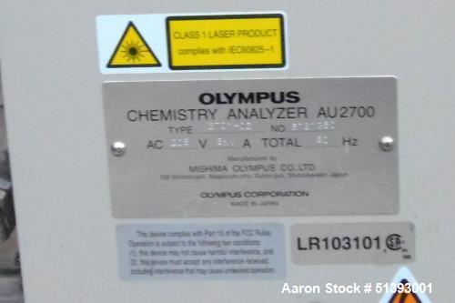 Used- Beckman Olympus AU 2700 Chemistry Analyzer