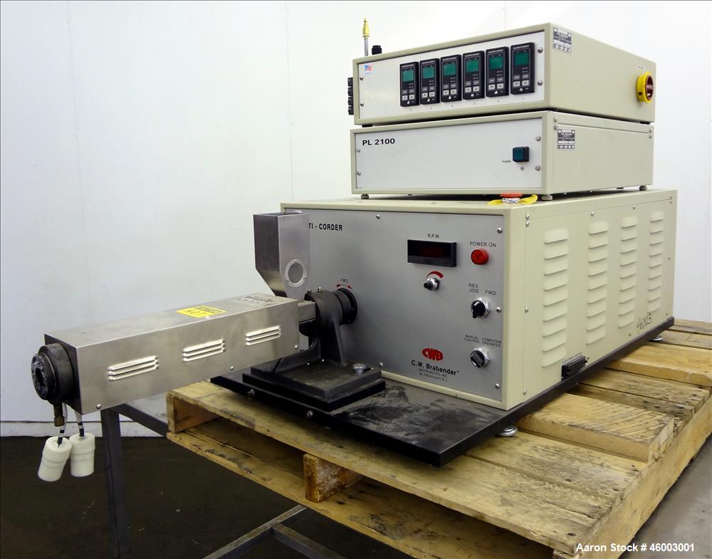 Used Brabender Plasti-Corder Model PL2100 Extruder with mixer and extruder acce