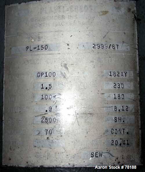 Used C.W. Brabender Plasticorder Extrusion Plastometer, Model PL150. With ram and weights. Includes Shurite model 850 temperature controller.