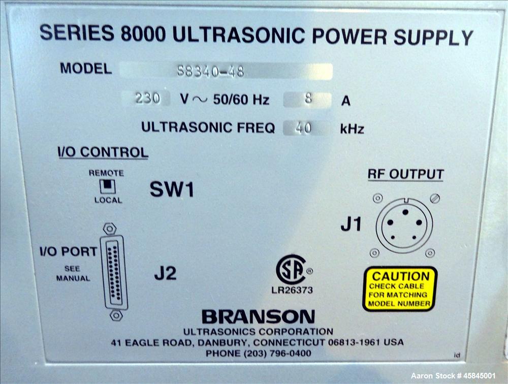 Used Branson Ultrasonic Cleaning System