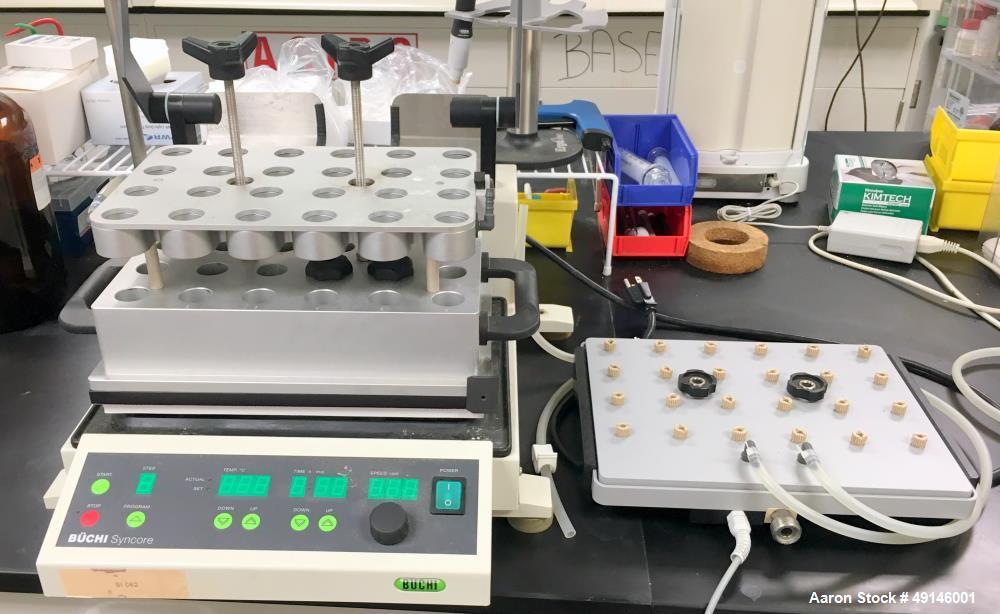 Used Buchi Syncore Polyvap Reactor. With Deep-Temperature Insulation and Solvent Recovery. Allows fast evaporation of up to 96 samples in parallel. Save time and increase your efficiency by evaporati...