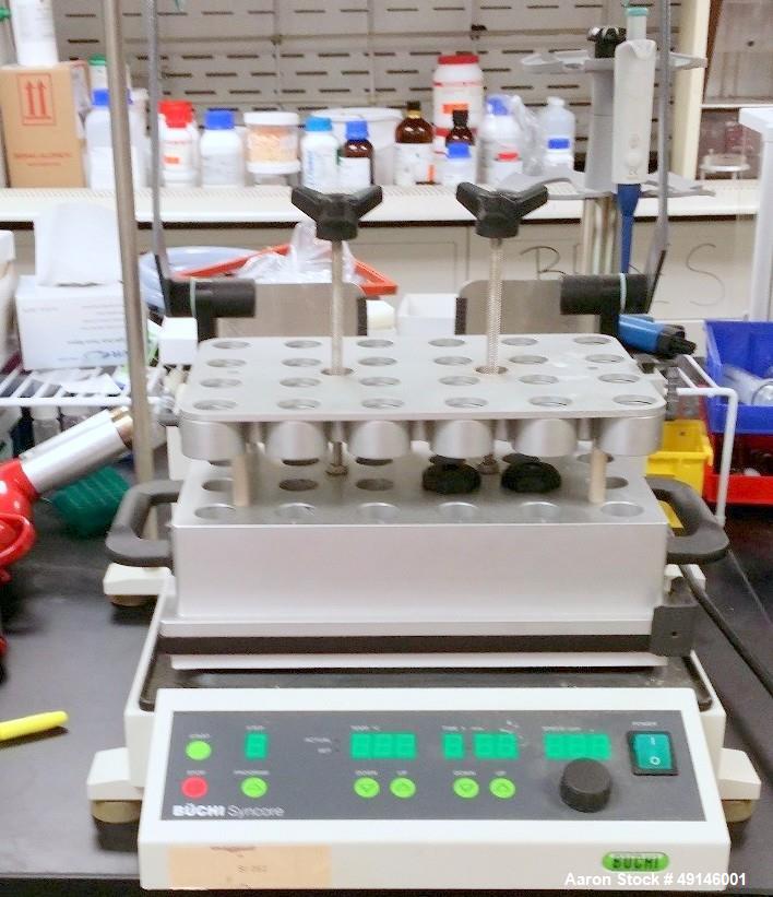Used Buchi Syncore Polyvap Reactor. With Deep-Temperature Insulation and Solvent Recovery. Allows fast evaporation of up to 96 samples in parallel. Save time and increase your efficiency by evaporati...