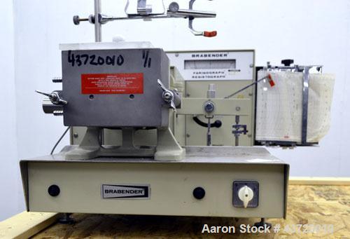 Used C.W. Brabender Farinograph/ Resistograph, Model FA/R-2.Designed to measure the water absorption of flours, determine the rheological properties of dough, check production and flour blends in the...