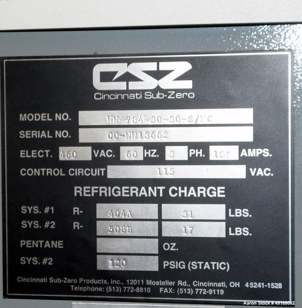 Used- CSZ Cincinnati Sub-Zero WW Series Welded Walk-In Chamber, Model WW-784-30-