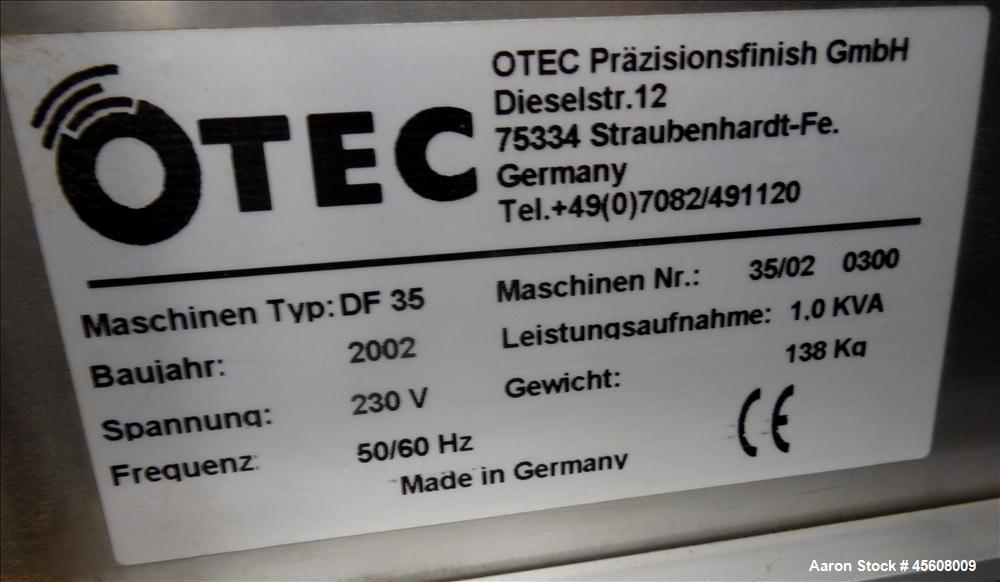 Used OTEC Series DF Drag-Finishing Machine, Model DF 35.