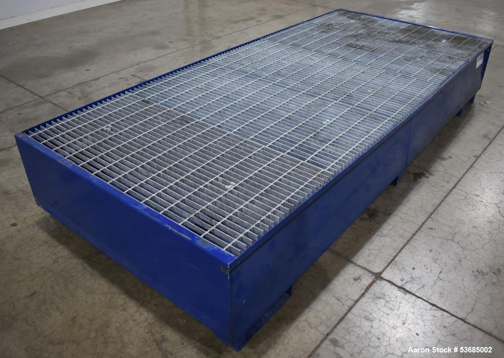 Used Denios 2-Tote Spill Containment Pallet – 500-Gallon Sump, Steel Grate