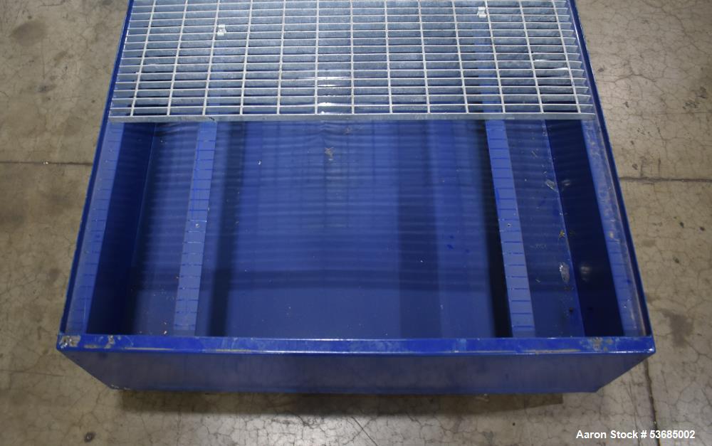 Used Denios 2-Tote Spill Containment Pallet – 500-Gallon Sump, Steel Grate