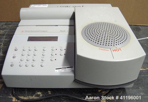 Used Denver Instruments Mark I Moisture Analyzer. Rated approximately (.001) resolution. Temperature range ambient to 210 degrees F.  550 Watts, 50/60 HZ, 105-125 VAC. Screen damaged.