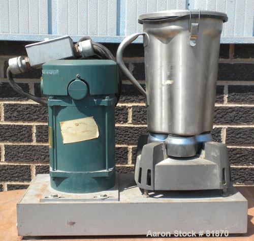 USED- Eberbach Single Speed XP Lab Blender, 4 Liter, Model 8017. 301 Stainless Steel, mixing container. Driven by a 1 1/2 HP...