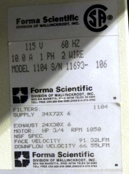 Used Stainless Steel Forma Scientific Hood, Model 1104