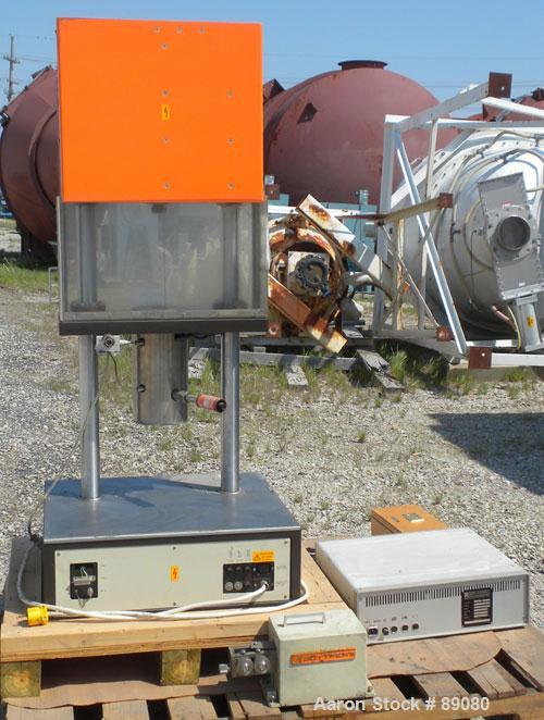Used Gottfert Capillary Rheometer, Model 012.01, Series 1000. Approximate 9.5 mm diameter x 200 mm long test barrel, rated up to 400 Degrees C, 10 kn test force. Includes a Rheotens electronic tensil...