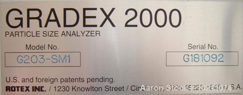 Used-Gradex 2000 Particle Size Analyzer, Model G203-SM1. 115 volt, 6.7 amps, single phase, .96 kva, 60 hz. Minimum supply ci...