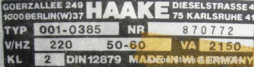Used Haake Open Bath Heating Circulator, model T, type 000-3812, 304 stainless steel. Trough approximately 19" x 11" x 8" deep. 3/60/220 volt. Includes N2 digital controller.