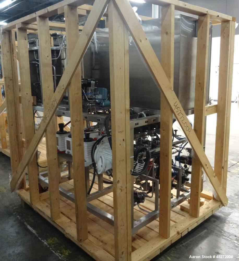 Used Asahi Kasei Bioprocess High Pressure Chromatography System, 316L Stainless Steel. Consists of (1) 15cm Column, integrated feed and elution pumps, discrete valve manifold that allows for fraction...