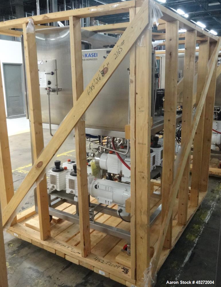 Used Asahi Kasei Bioprocess High Pressure Chromatography System, 316L Stainless Steel. Consists of (1) 15cm Column, integrated feed and elution pumps, discrete valve manifold that allows for fraction...